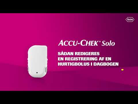 Sådan redigeres en registrering af en hurtigbolus i Accu-Chek Solo dagbogen