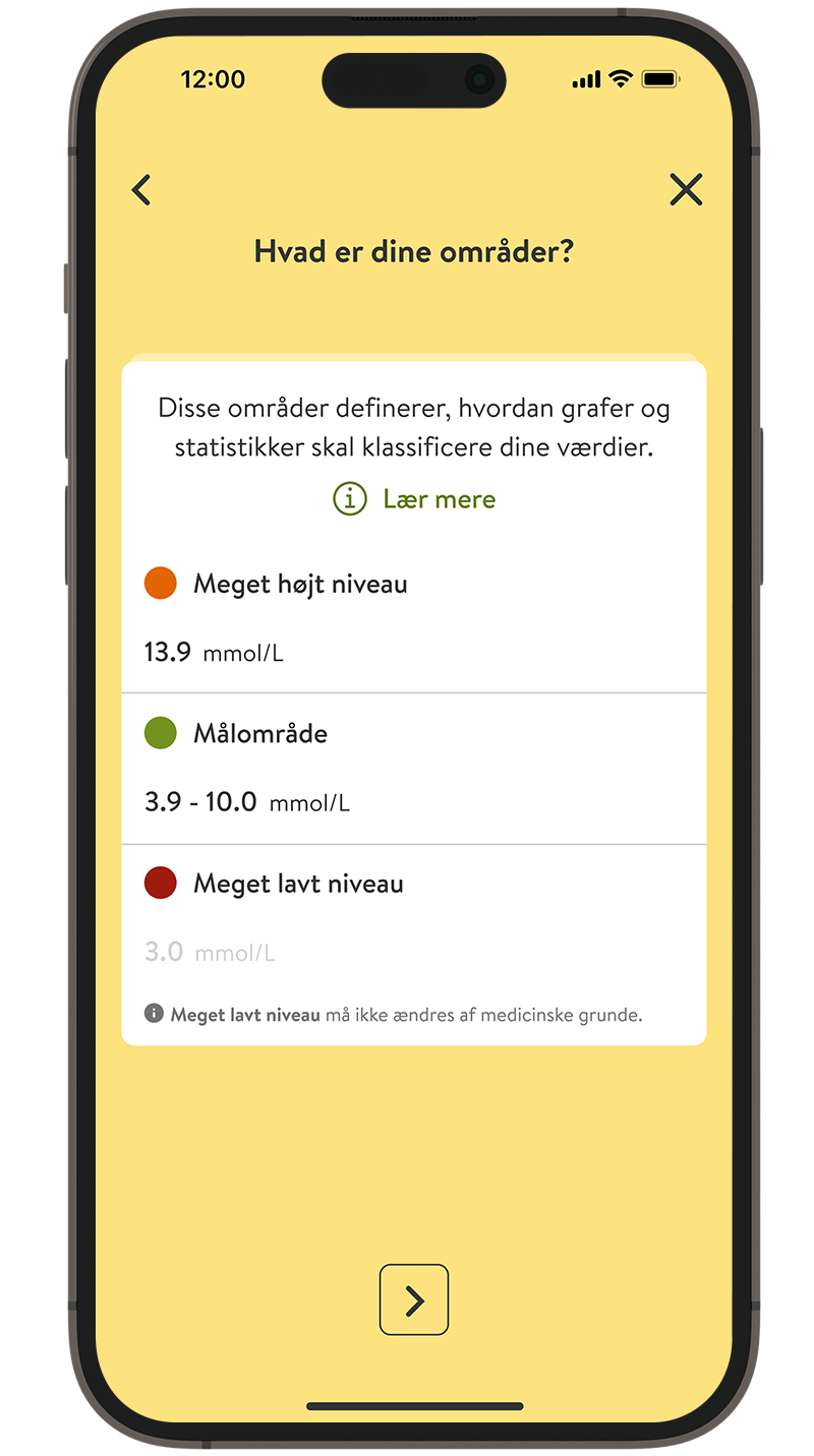 Skærmbillede af mySugr-appens side til opsætning af måleenheder.