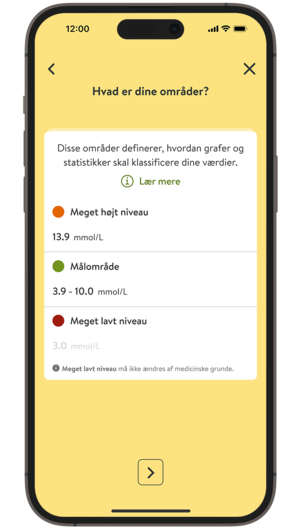 Skærmbillede af mySugr-appens side til opsætning af måleenheder.